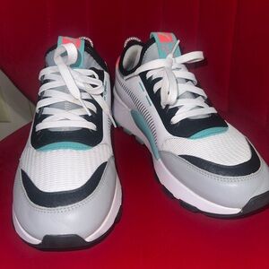 Puma RS-X Sneakers in White, Black, and Teal